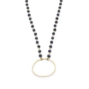 Ashley Gold Sterling Silver Gold Plated Blue Mystical Beaded Circle Necklace
