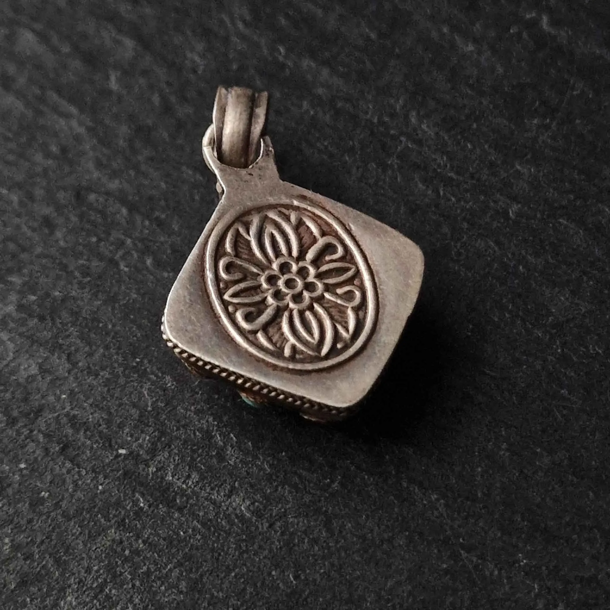 Authentic Handmade Turquoise and Coral Pendant