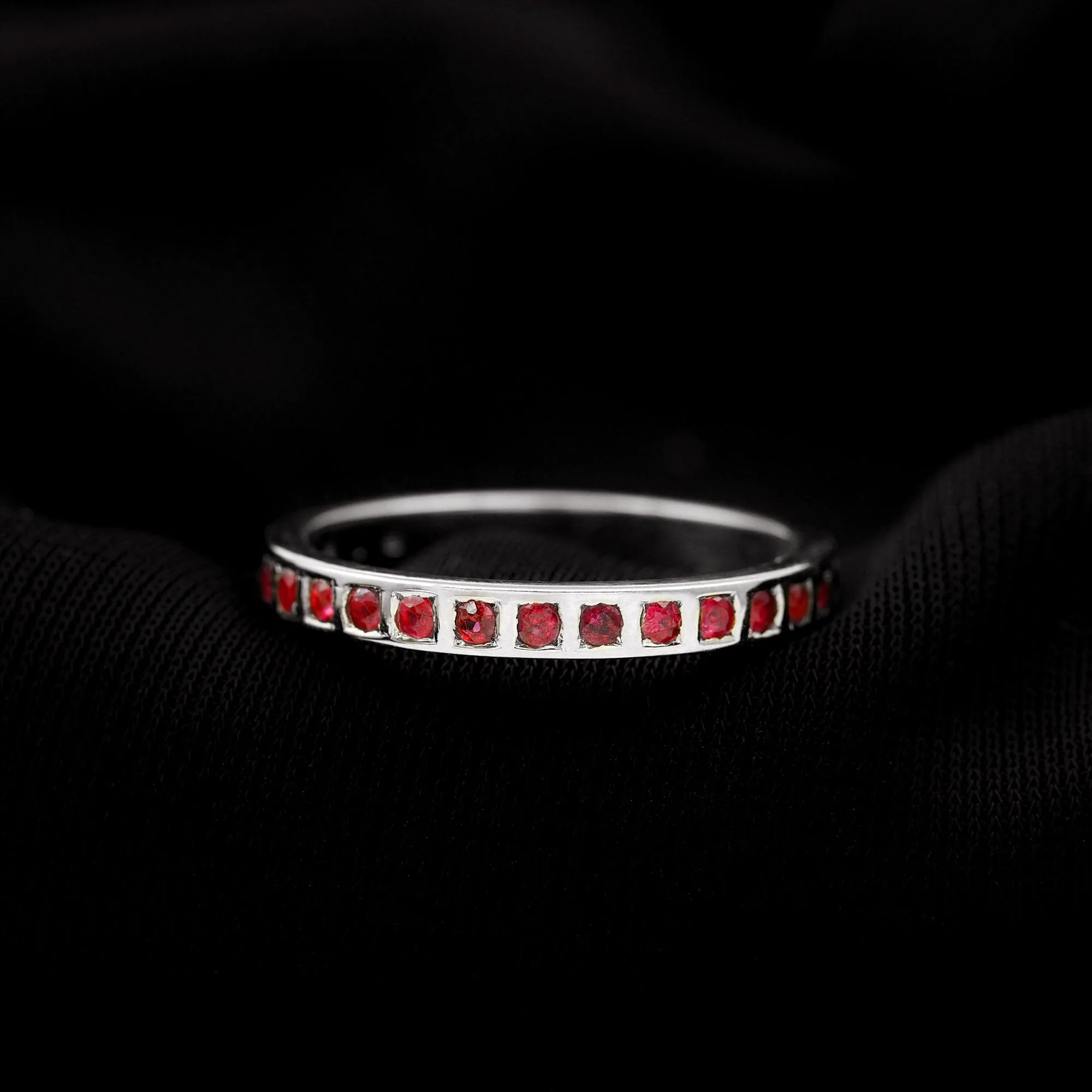 Bar Set Ruby Contemporary Eternity Ring