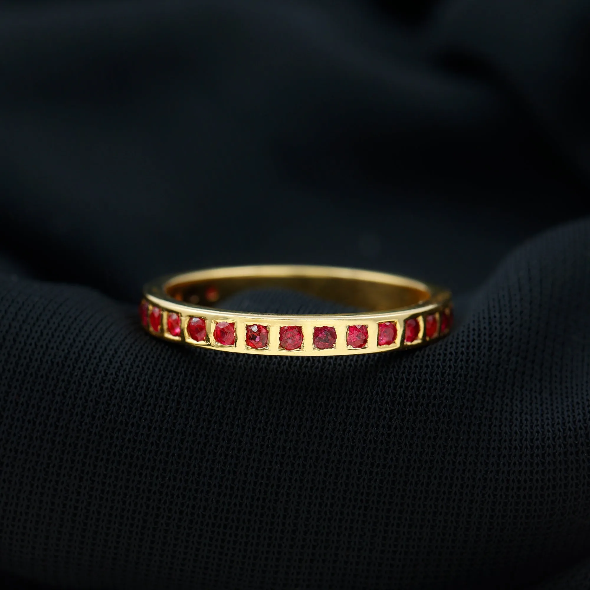 Bar Set Ruby Contemporary Eternity Ring