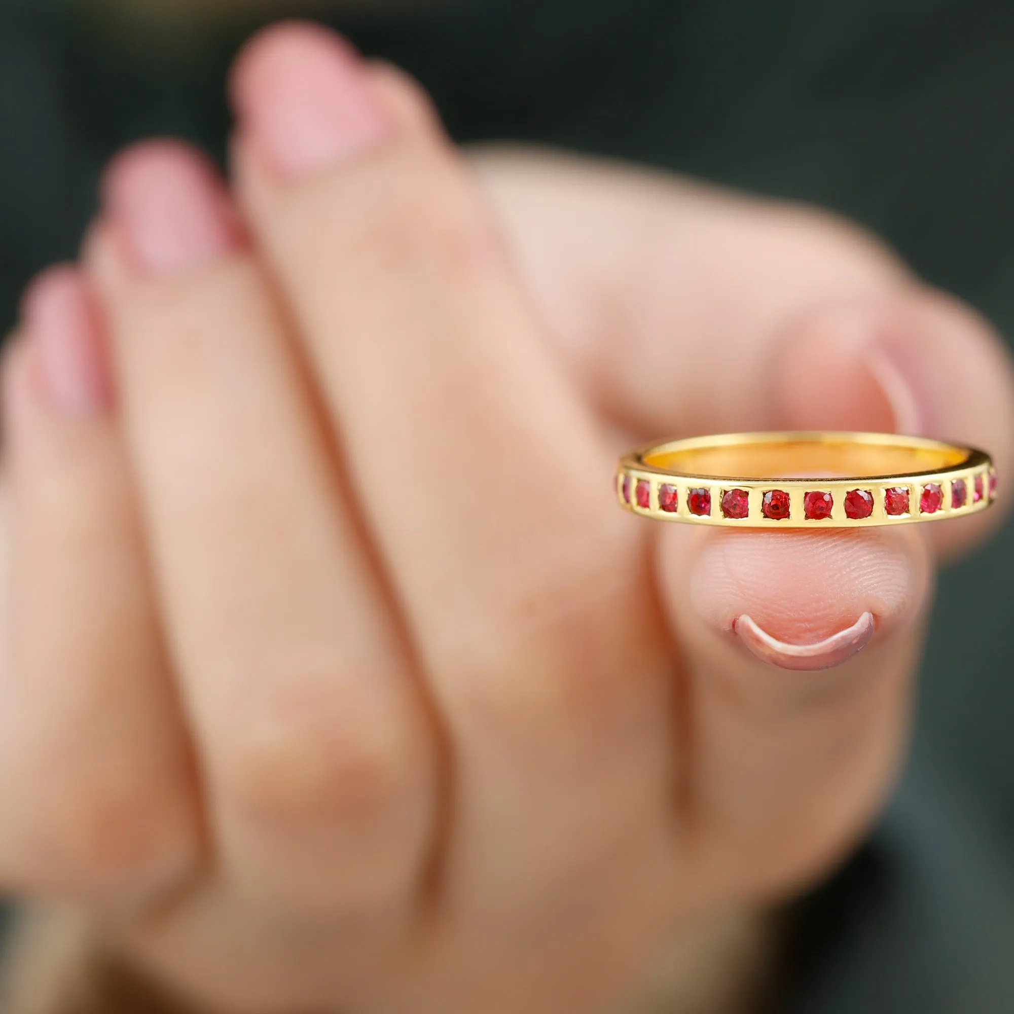Bar Set Ruby Contemporary Eternity Ring
