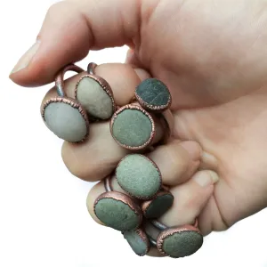 Beach pebble ring | Organic stone stacking ring