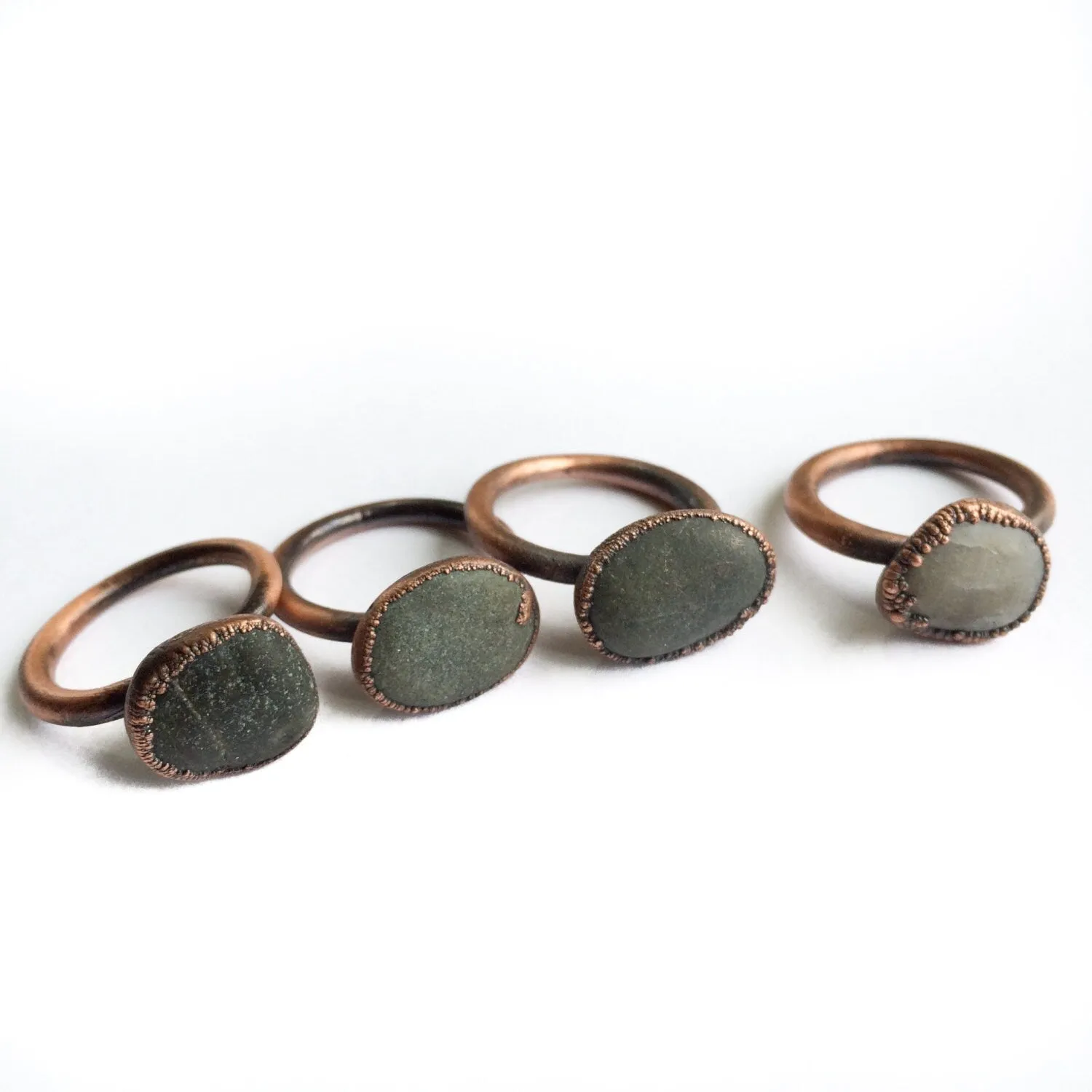 Beach pebble ring | Organic stone stacking ring