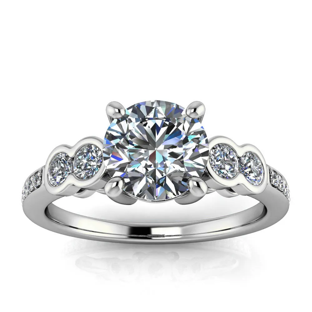 Bezel Set Accent Stone Engagement Ring - Quito