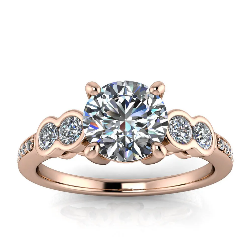 Bezel Set Accent Stone Engagement Ring - Quito