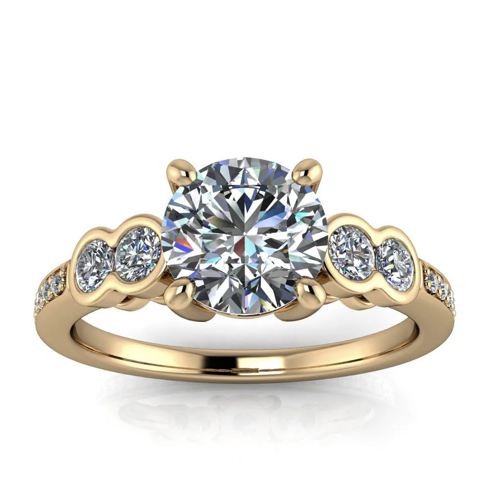 Bezel Set Accent Stone Engagement Ring - Quito