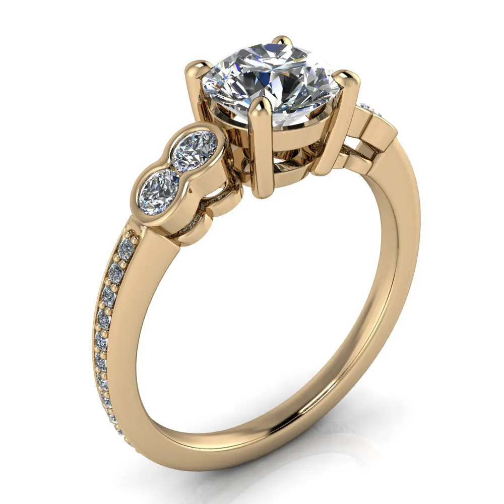 Bezel Set Accent Stone Engagement Ring - Quito