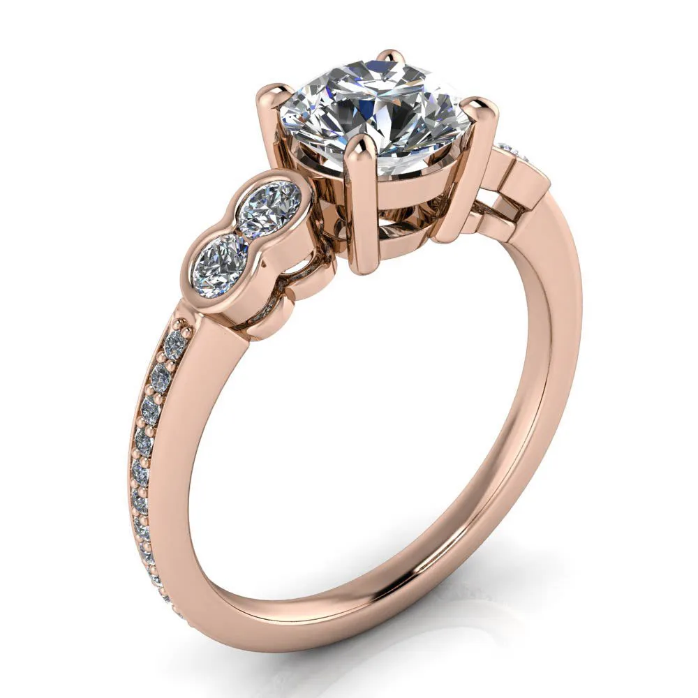 Bezel Set Accent Stone Engagement Ring - Quito