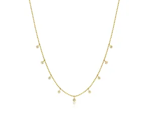 Bezel Set Diamond Stations On Beaded Chain