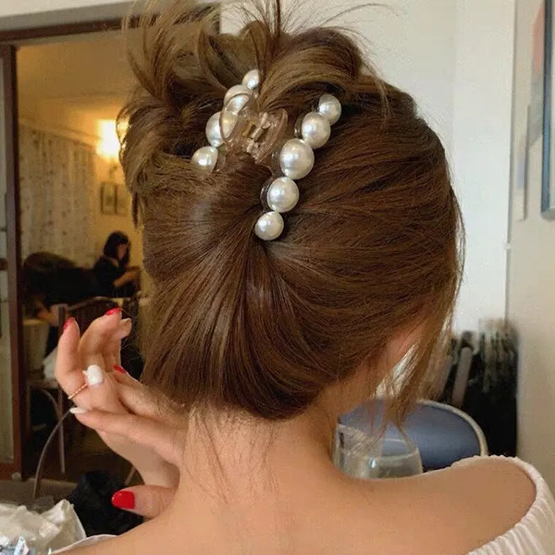 Big pearl hair clip female accessories headwear