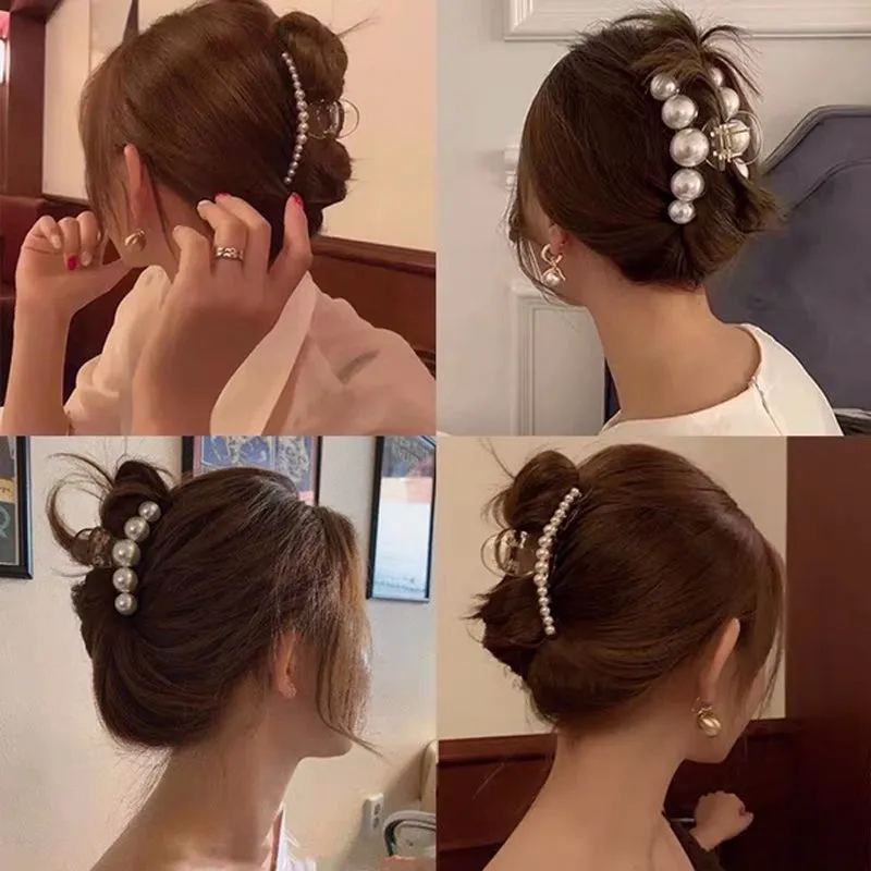 Big pearl hair clip female accessories headwear