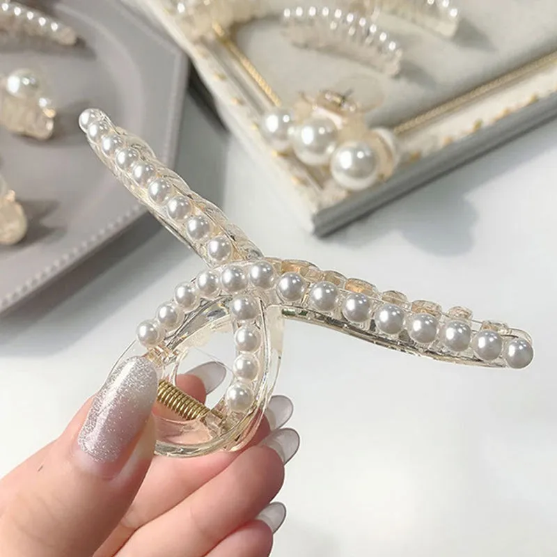 Big pearl hair clip female accessories headwear