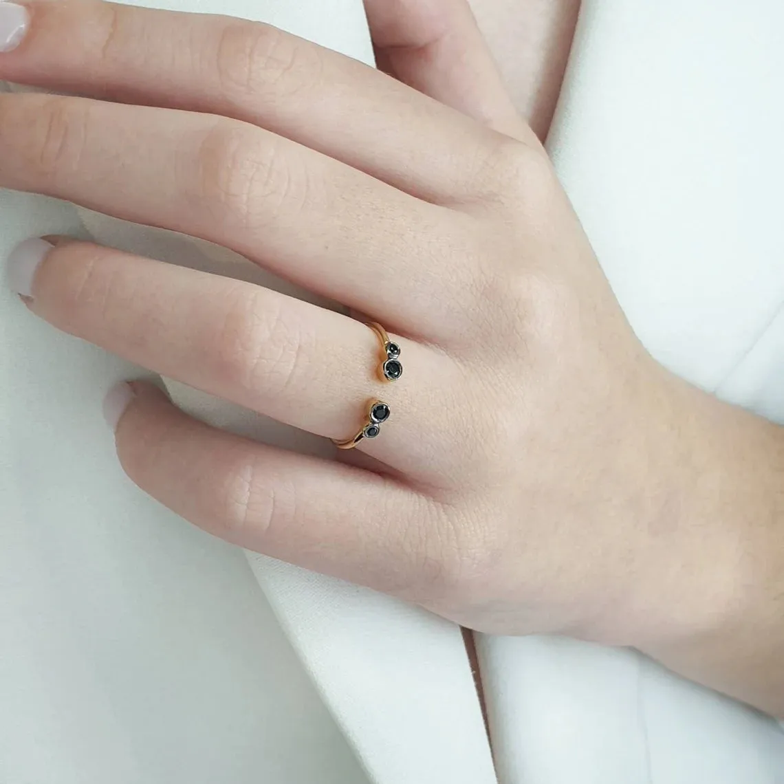 Black Diamond Open Ring