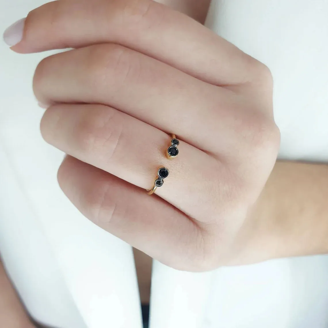 Black Diamond Open Ring