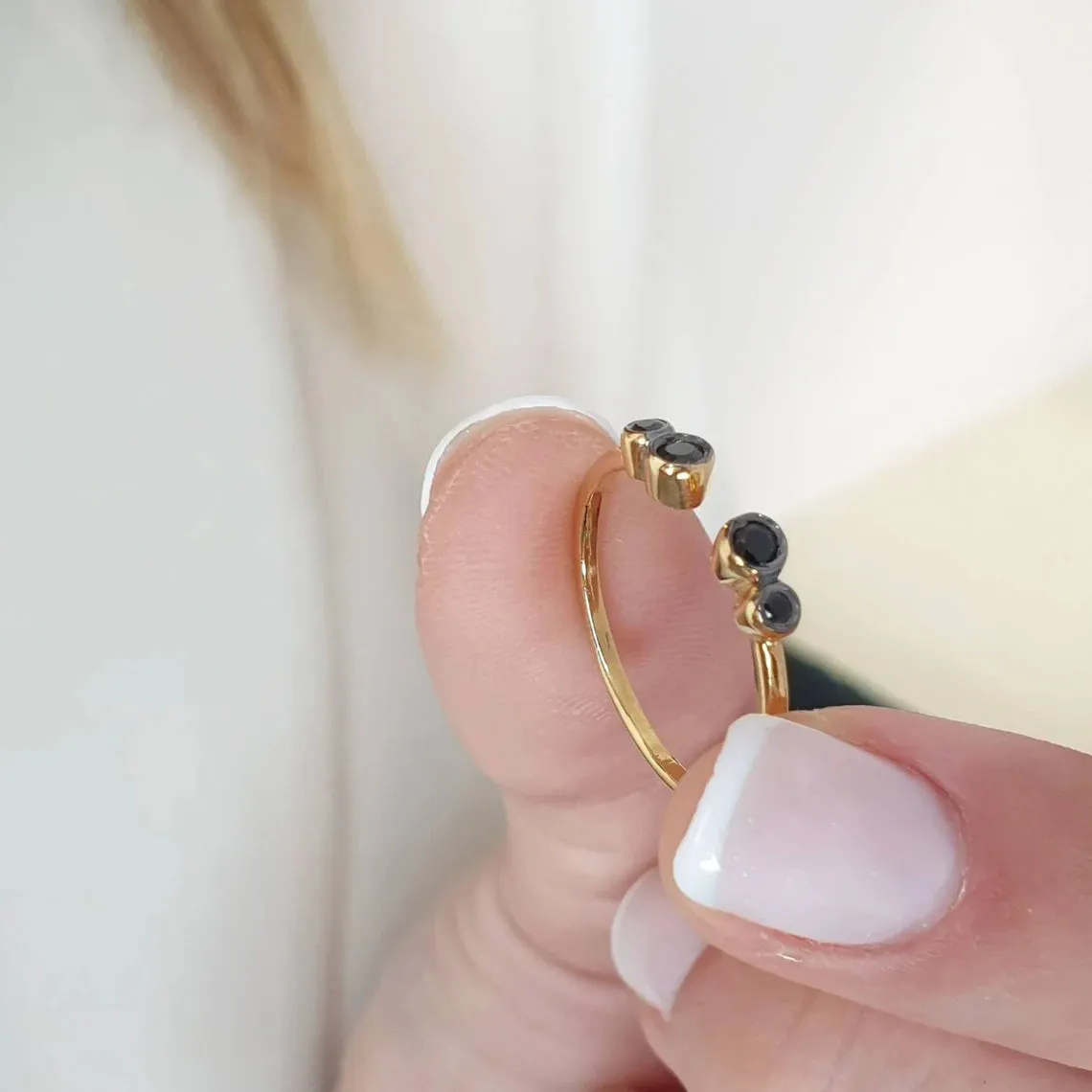 Black Diamond Open Ring