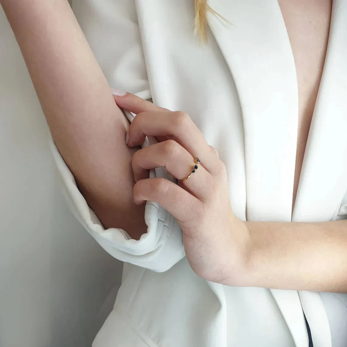 Black Diamond Open Ring