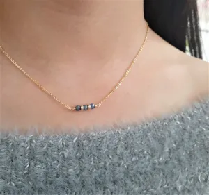 Blue Sapphire Bar Necklace
