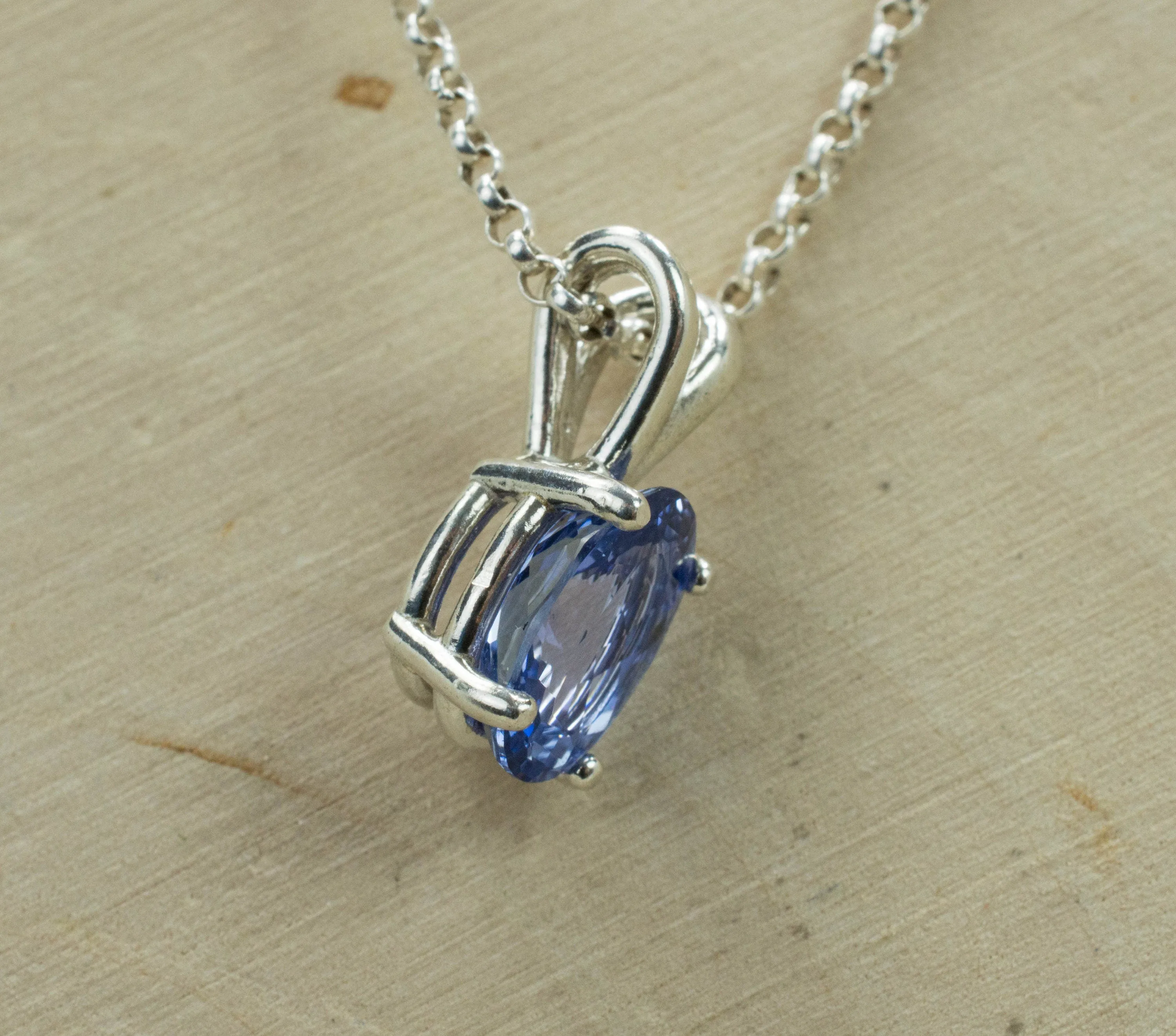Blue Sapphire Pendant; Natural Untreated Sri Lanka Sapphire