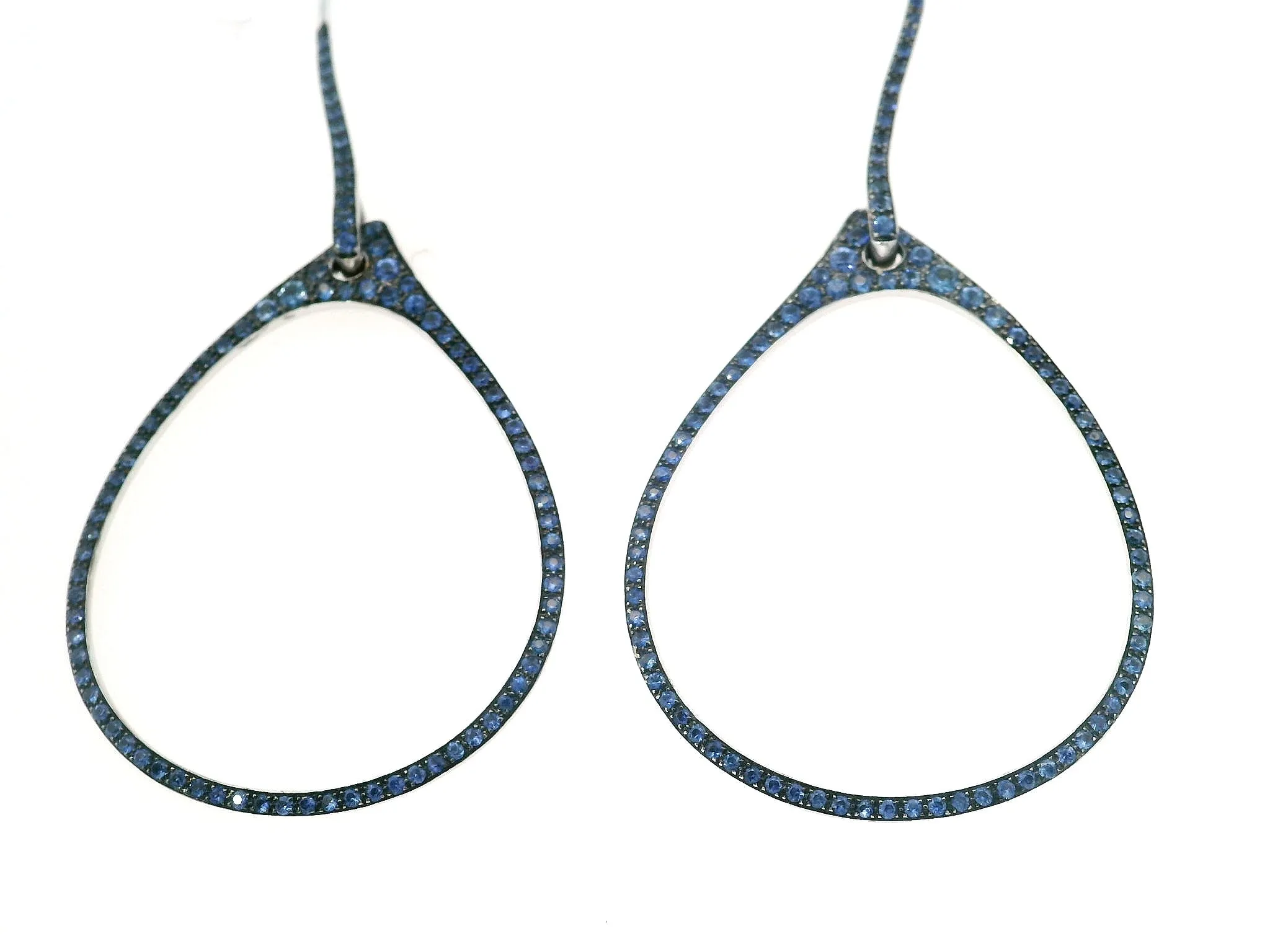 Blue Sapphire Tear Drop Earrings
