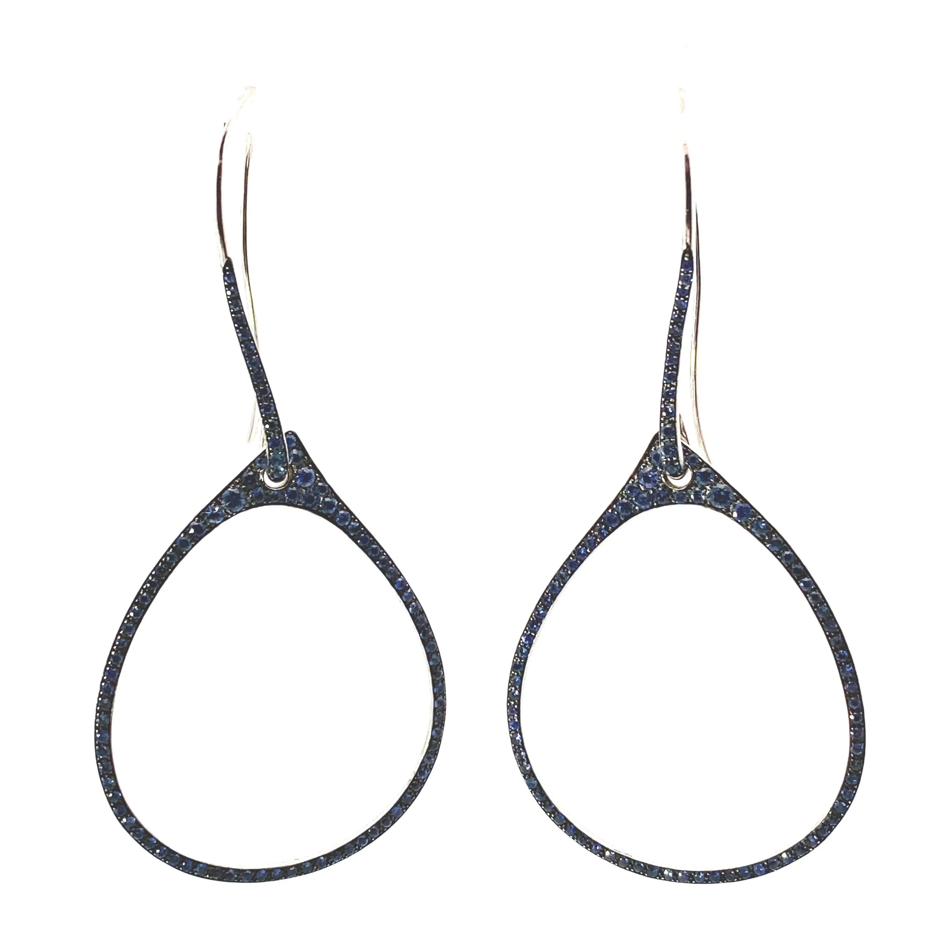 Blue Sapphire Tear Drop Earrings