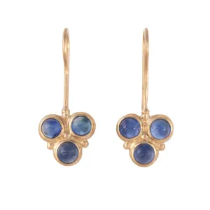 Blue Sapphire Trio Drop Earrings