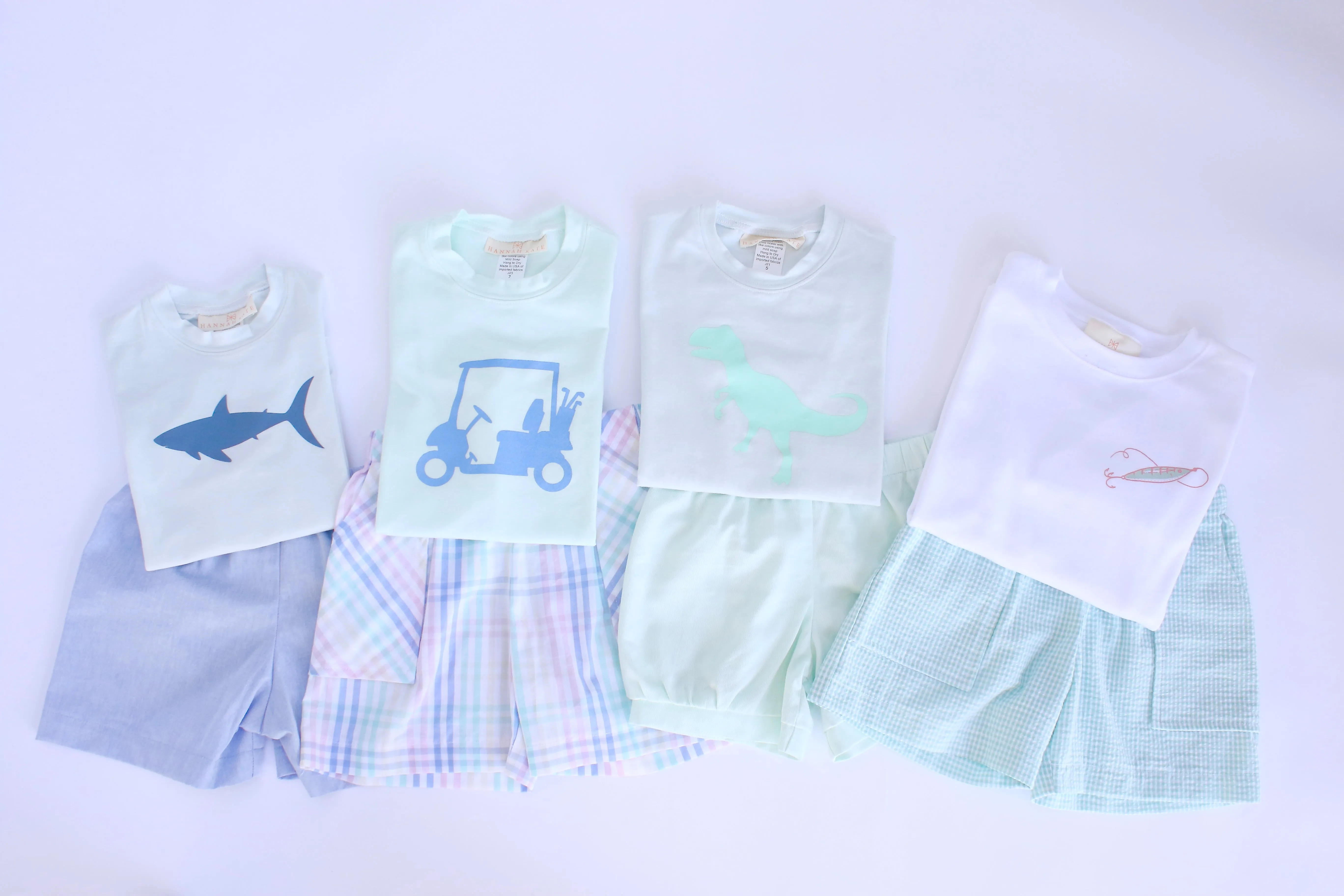Boy Tee Short Sleeve White with Fly Fish Screen Print
