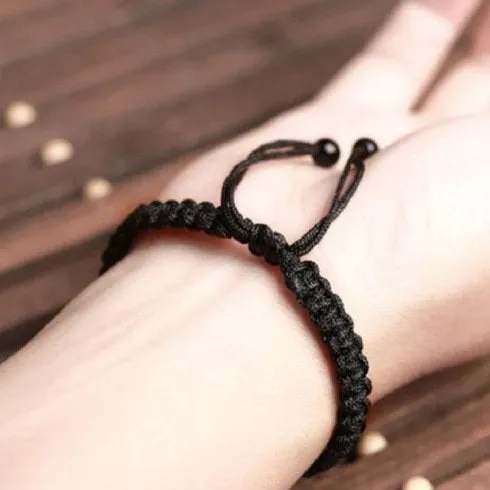 Bracelet Adjustable Bracelet Black Obsidian Bracelet Friendship Negative Energy Protection From Evil Gift Ideas Mens Chakra Protection