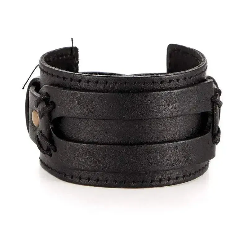 BRACELET MANCHETTE EN CUIR