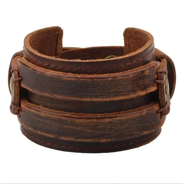 BRACELET MANCHETTE EN CUIR