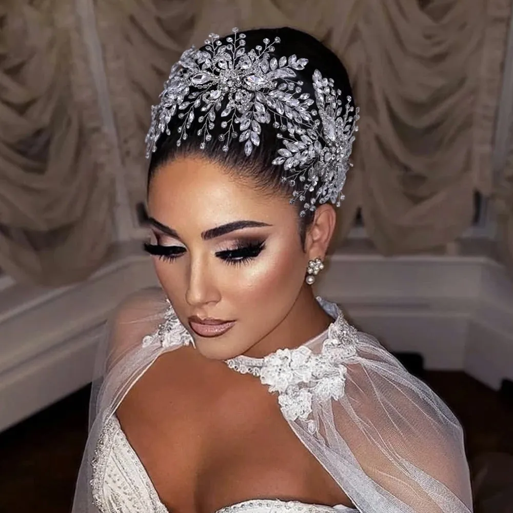 Bridal Rhinestone Hair Piece Wedding Dress Crystal Hair Accessories Elegant Woman Party Headband