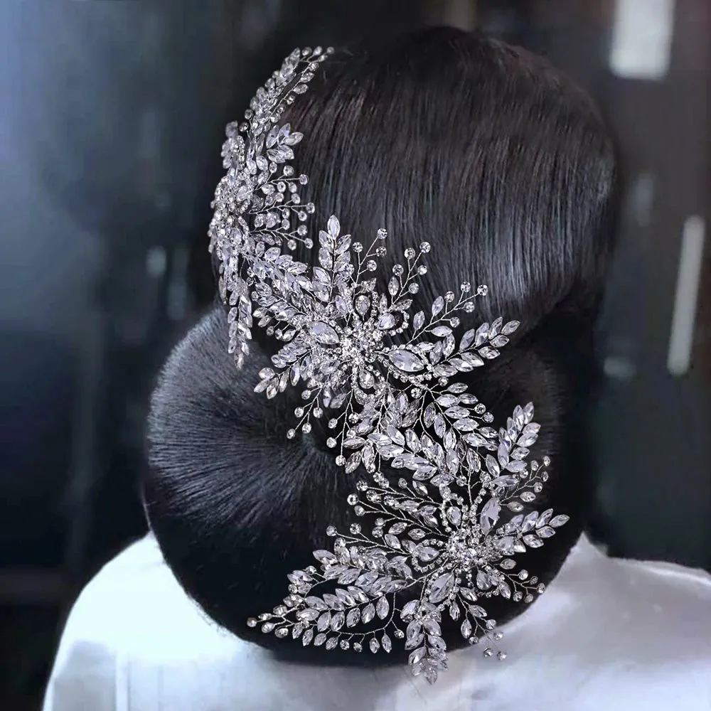 Bridal Rhinestone Hair Piece Wedding Dress Crystal Hair Accessories Elegant Woman Party Headband