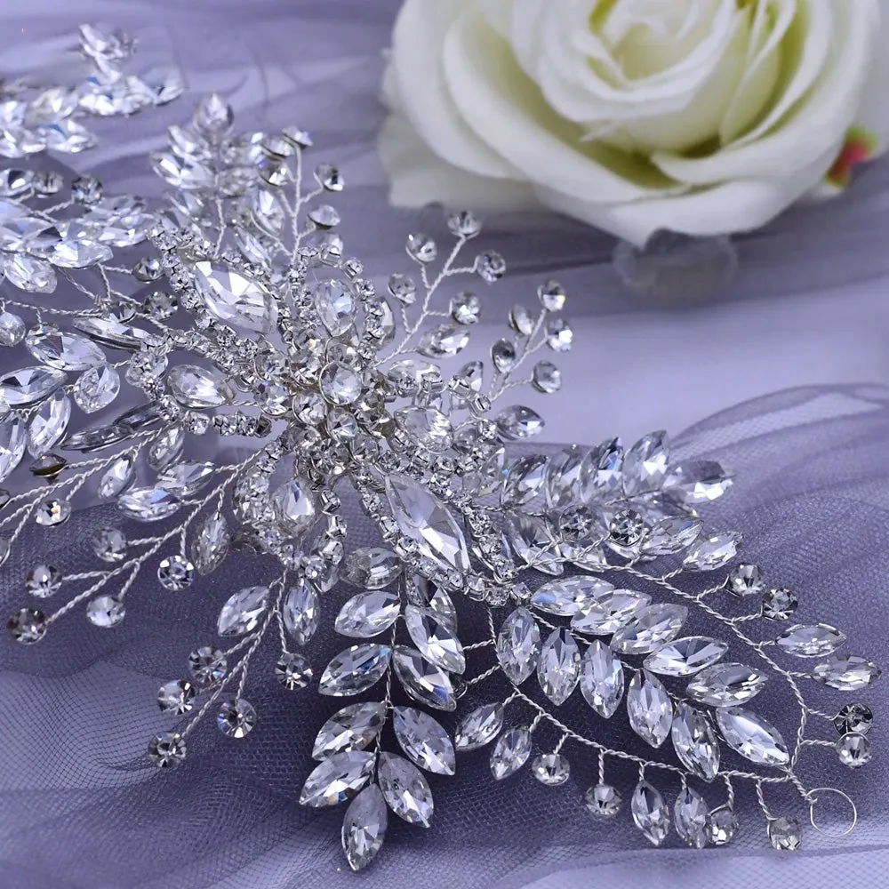 Bridal Rhinestone Hair Piece Wedding Dress Crystal Hair Accessories Elegant Woman Party Headband