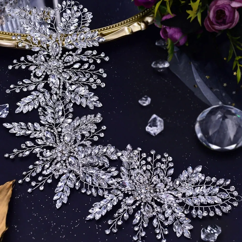 Bridal Rhinestone Hair Piece Wedding Dress Crystal Hair Accessories Elegant Woman Party Headband
