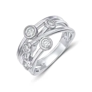 Bubble Design Diamond Criss Cross Ring