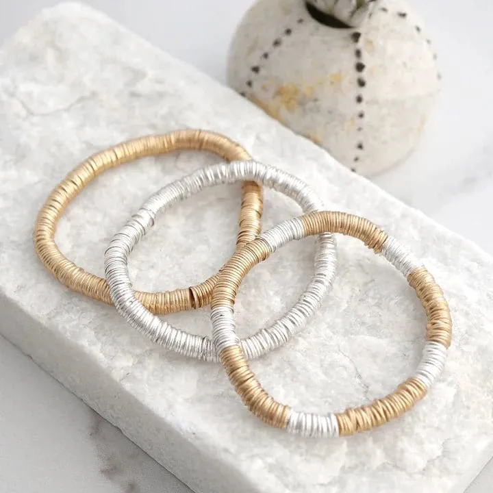 CB2161 Heishi Disc Stretch Bracelet