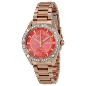 Citizen POV Eco-Drive Coral Dial Ladies Watch FD3003-58X