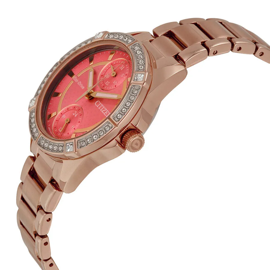 Citizen POV Eco-Drive Coral Dial Ladies Watch FD3003-58X