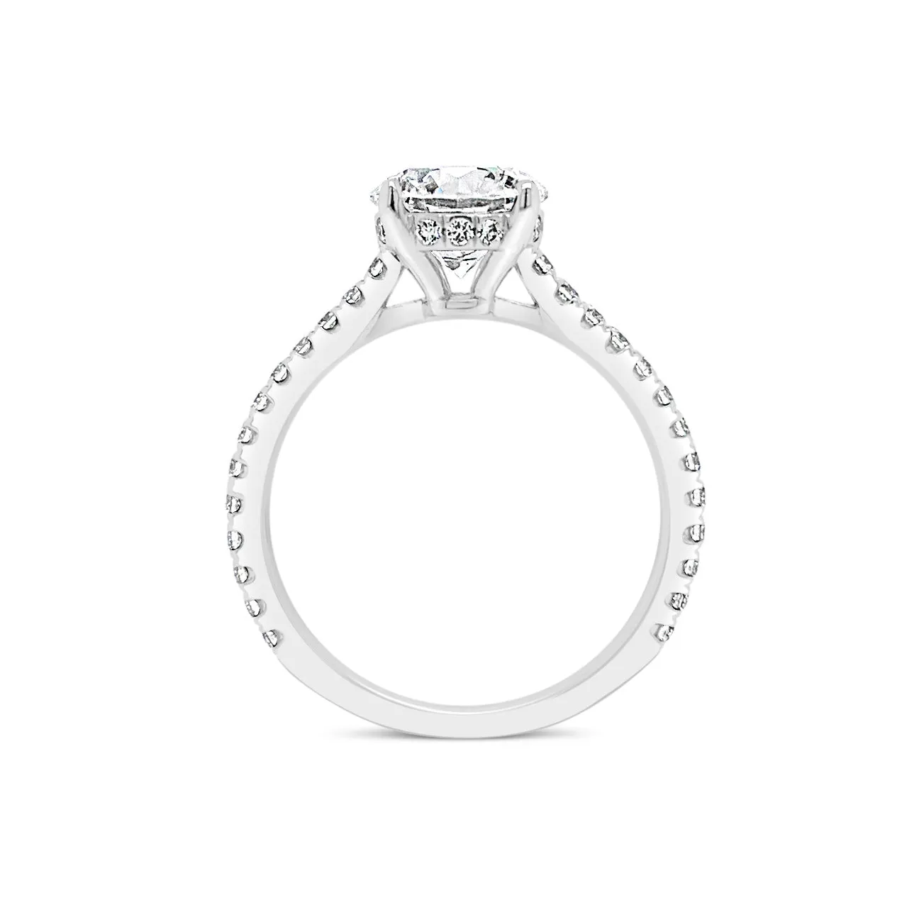 Classic Round Diamond Engagement Ring with Diamond Basket