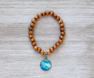 Coastal Breeze Wooden Beaded Bracelet | Handmade Beach Jewelry