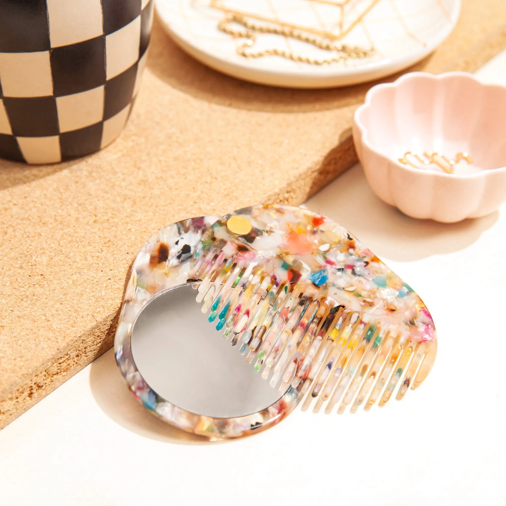 Confetti Pocket Mirror & Comb - Multi Party