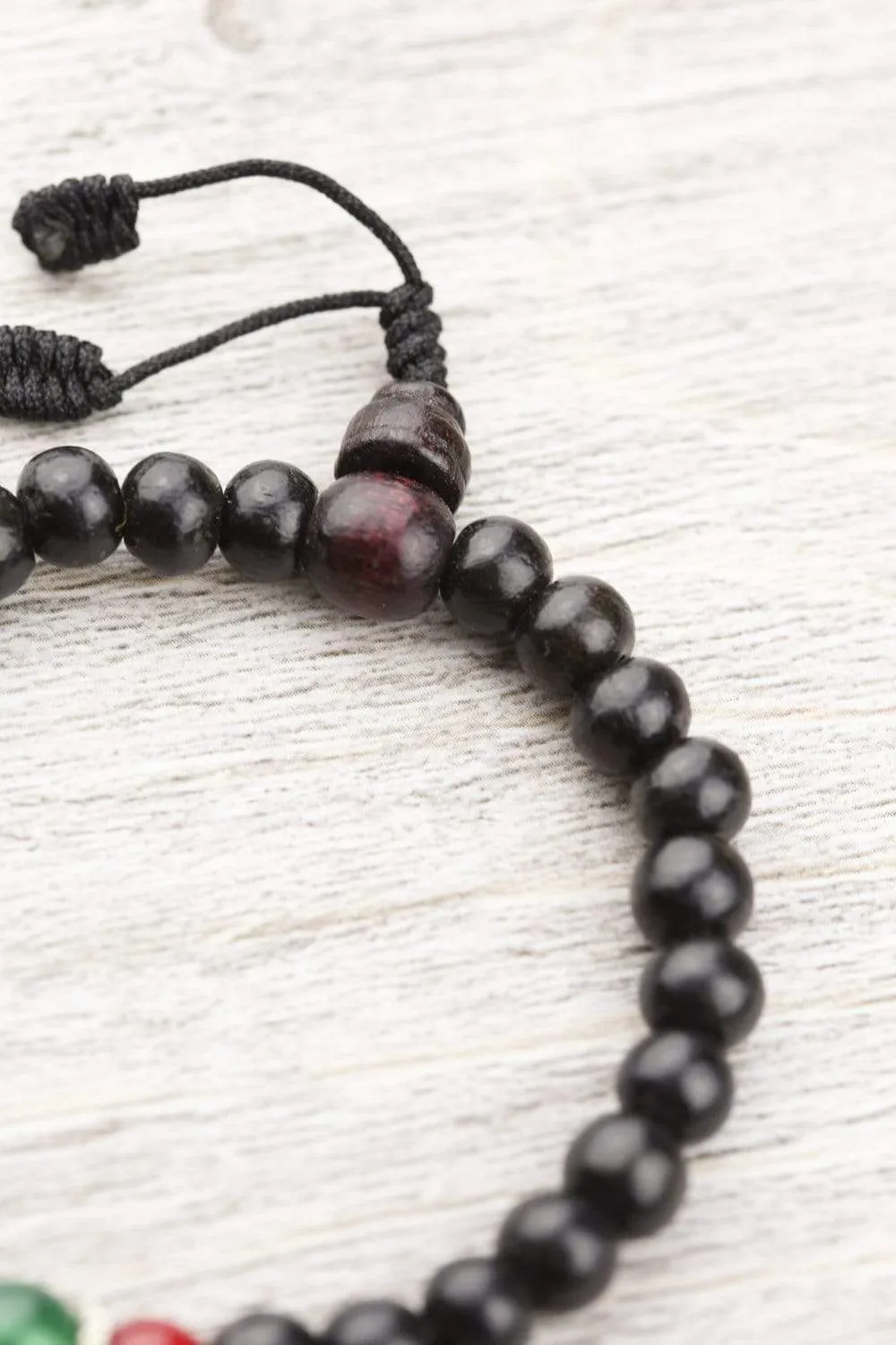 Coral and Jade Rosewood Wrist Mala