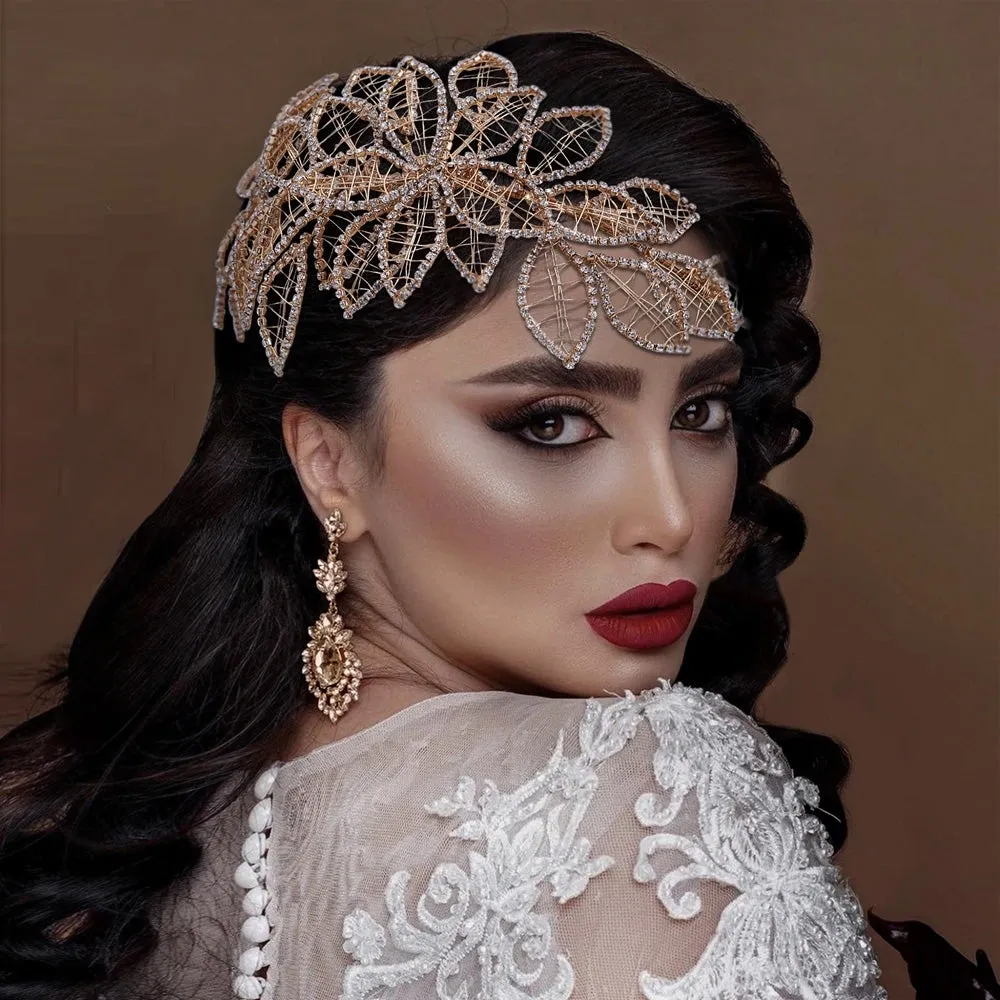 Crystal Lead Headband for Brides Wedding Hair Accessories Bridal Headpiece