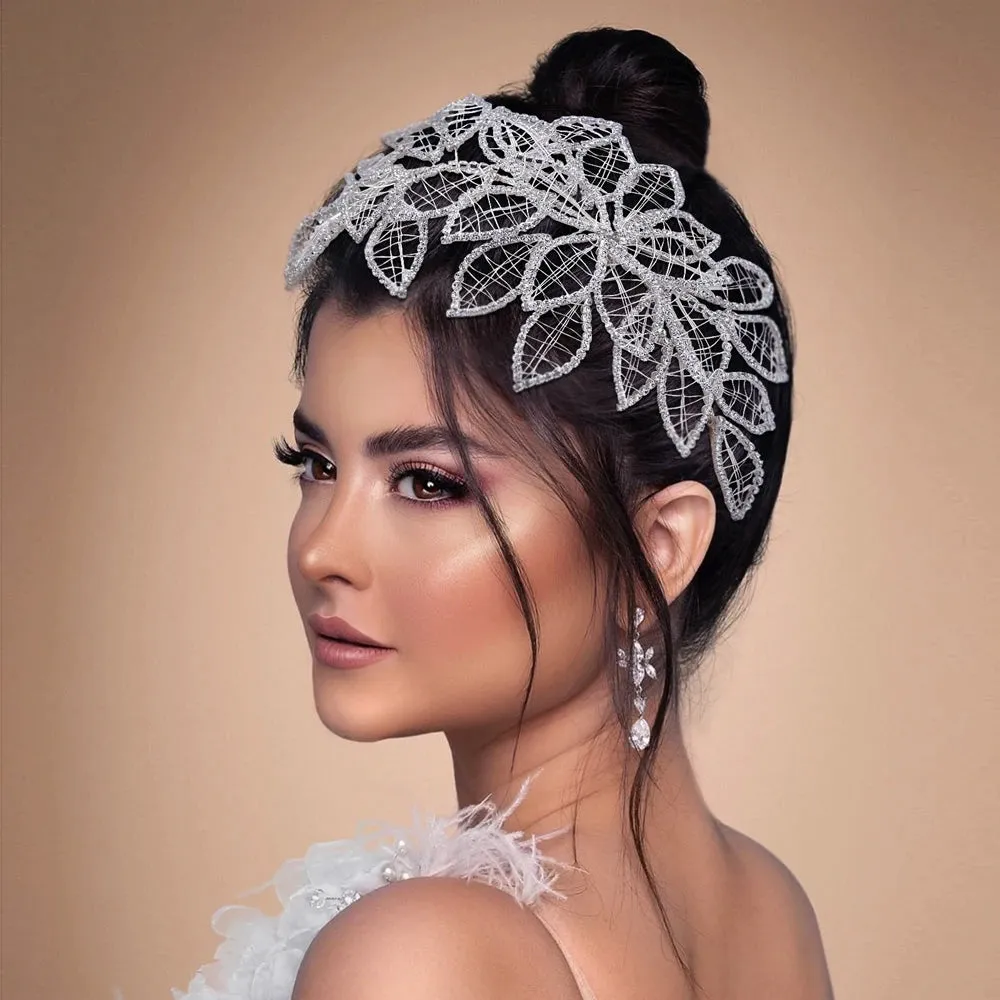 Crystal Lead Headband for Brides Wedding Hair Accessories Bridal Headpiece