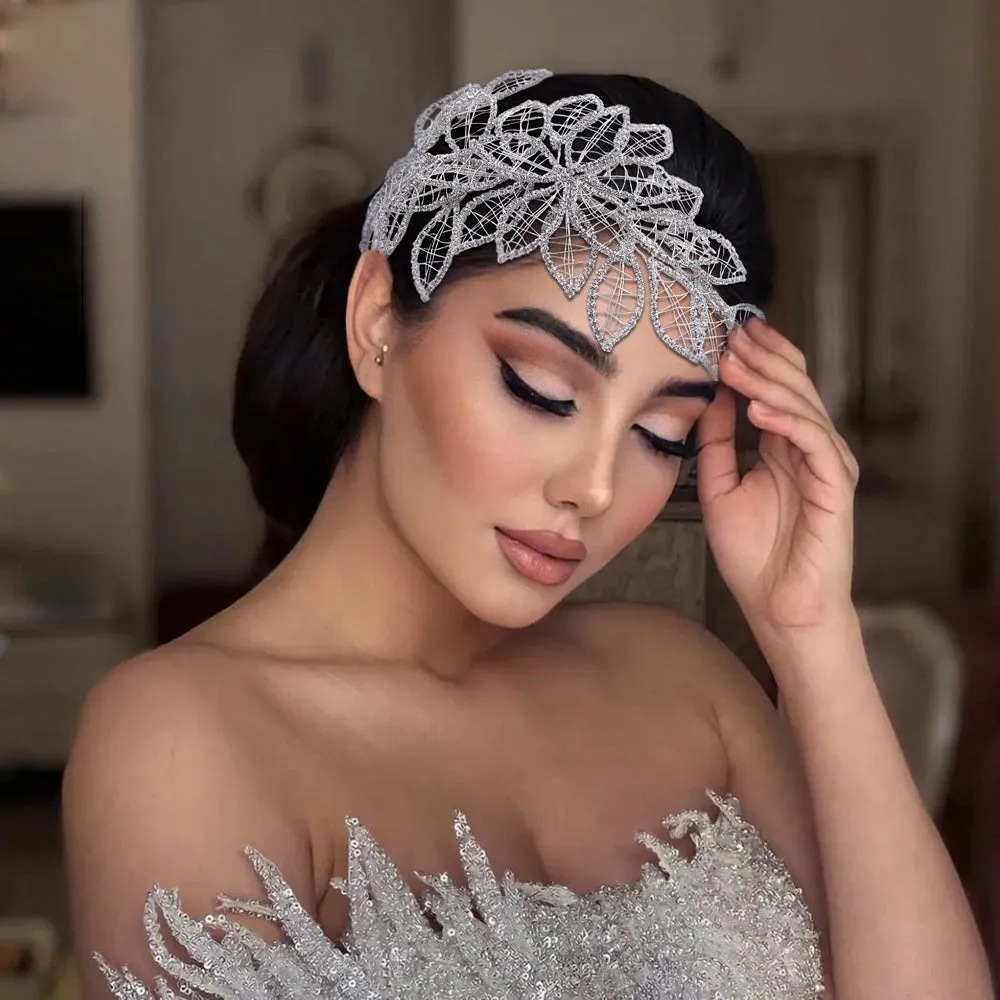 Crystal Lead Headband for Brides Wedding Hair Accessories Bridal Headpiece