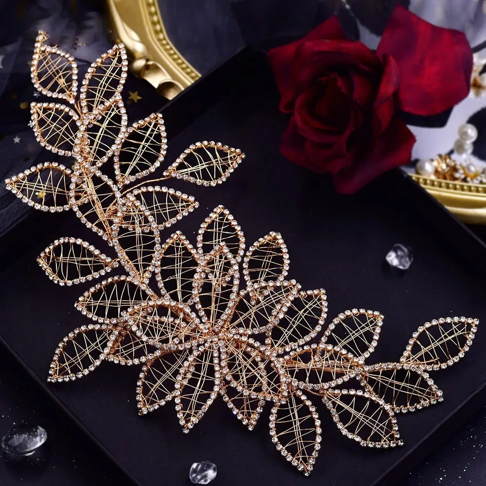 Crystal Lead Headband for Brides Wedding Hair Accessories Bridal Headpiece