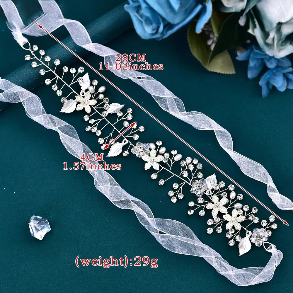 Crystal Leaf Bridal Forehead Headband