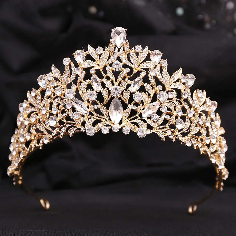 Crystal Tiara Crown For Women Girls Wedding Party Luxury Elegant Bridal Queen Hair Dress Accessories