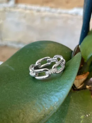Cubic Zirconia Chain Link Ring