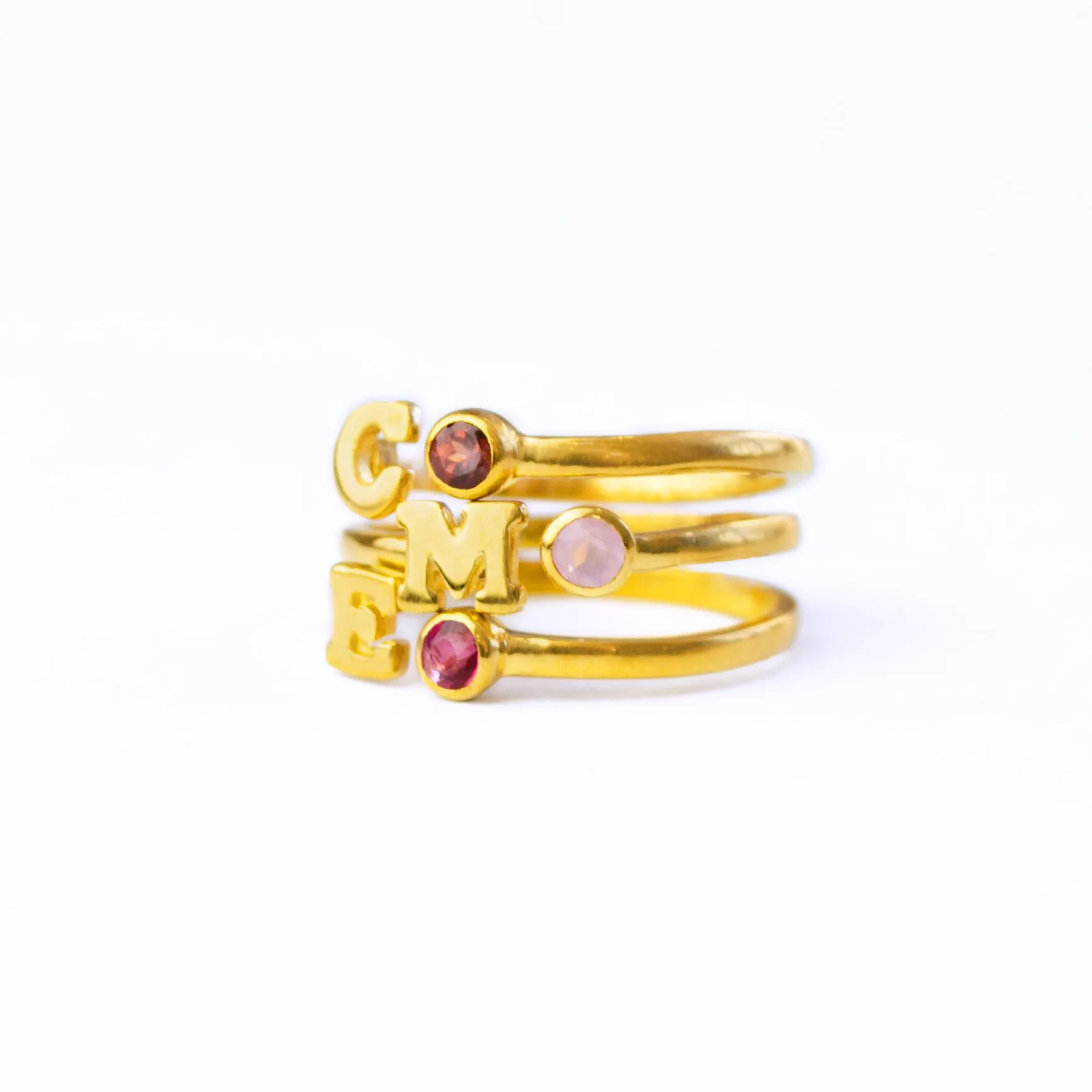 Custom Initial & Birthstone Ring