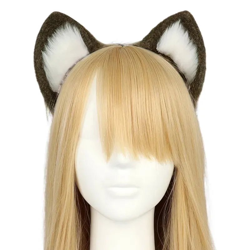Cute Cat Ear Cosplay Hair Hoop with Flower Hairpin Woman Teens Headband for Live Broadcast Cartoon Carnivals Hairband